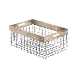 Best Sale 🔔 Black Metal Farmhouse Storage Basket Set by Ivory and Iris 🔥 -Cheap Ivory and Iris Store D370091S 6