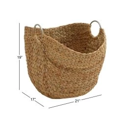 Outlet 🌟 Large Brown Seagrass Contemporary Storage Basket by Ivory and Iris ✔️ -Cheap Ivory and Iris Store D370092S 6