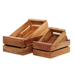 Brand new 🌟 Set of 4 Brown Mahogany Farmhouse Storage Basket, 22" x 15" x 9" by Ivory and Iris ❤️