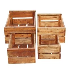Brand new 🌟 Set of 4 Brown Mahogany Farmhouse Storage Basket, 22" x 15" x 9" by Ivory and Iris ❤️ -Cheap Ivory and Iris Store D370094S 4