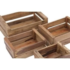 Brand new 🌟 Set of 4 Brown Mahogany Farmhouse Storage Basket, 22" x 15" x 9" by Ivory and Iris ❤️ -Cheap Ivory and Iris Store D370094S 5