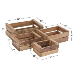 Brand new 🌟 Set of 4 Brown Mahogany Farmhouse Storage Basket, 22" x 15" x 9" by Ivory and Iris ❤️ -Cheap Ivory and Iris Store D370094S 9