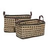 Best Sale 🔔 Natural & Black Weaved Coastal Storage Basket Set by Ivory and Iris 👍