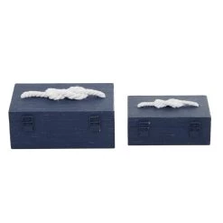 Flash Sale 🤩 Navy Blue with Knotted Handle Box Set by Ivory and Iris ✔️ -Cheap Ivory and Iris Store D370103S 6