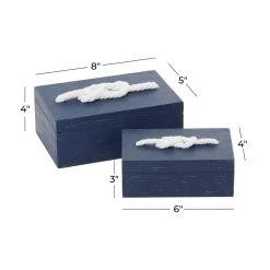 Flash Sale 🤩 Navy Blue with Knotted Handle Box Set by Ivory and Iris ✔️ -Cheap Ivory and Iris Store D370103S 7
