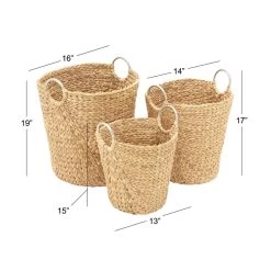 Wholesale ⭐ Tan Sea Grass Natural Storage Basket Set by Ivory and Iris 🌟 -Cheap Ivory and Iris Store D370105S 6
