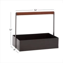 Brand new ✨ Medium Brown Metal Farmhouse Storage Basket by Ivory and Iris 🎁 -Cheap Ivory and Iris Store D370106S 6