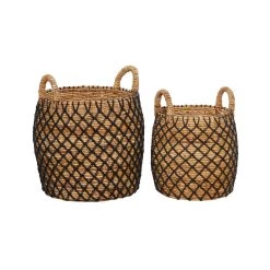 Top 10 ✨ Brown Banana Leaf Coastal Storage Basket Set by Ivory and Iris ✨