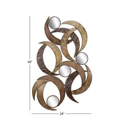 Brand new 🌟 40" Beige Metal Contemporary Ornamental Wall Decor by Ivory and Iris 🔥 -Cheap Ivory and Iris Store D370109S 7