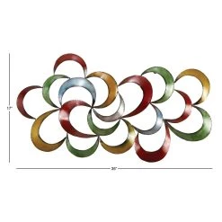 Top 10 💯 35" Multicolored Metal Contemporary Abstract Wall Decor by Ivory and Iris ❤️ -Cheap Ivory and Iris Store D370115S 7