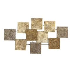 Deals 😀 Gold Contemporary Abstract Metal Wall Décor, 43" x 24" by Ivory and Iris 😍