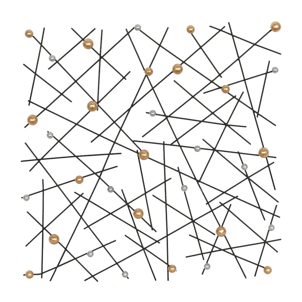 Cheapest ⭐ 24" Black, Gold & Silver Metal Contemporary Wall Décor by Ivory and Iris 🛒 1 Cheapest ⭐ 24" Black, Gold & Silver Metal Contemporary Wall Décor by Ivory and Iris 🛒