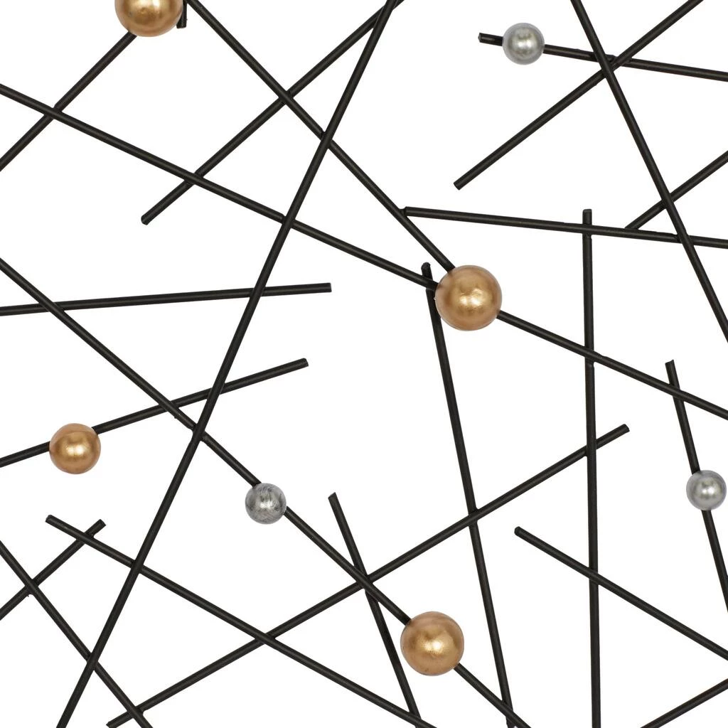 Cheapest ⭐ 24" Black, Gold & Silver Metal Contemporary Wall Décor by Ivory and Iris 🛒 2 Cheapest ⭐ 24" Black, Gold & Silver Metal Contemporary Wall Décor by Ivory and Iris 🛒 - Image 2