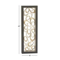 Outlet ❤️ 48" Gold & Silver Contemporary Abstract Metal Wall Décor by Ivory and Iris ✔️ -Cheap Ivory and Iris Store D370134S 6