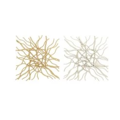 Best Pirce π― 20" Gold & Silver Metal Contemporary Abstract Wall Décor Set, 2ct. by Ivory and Iris π