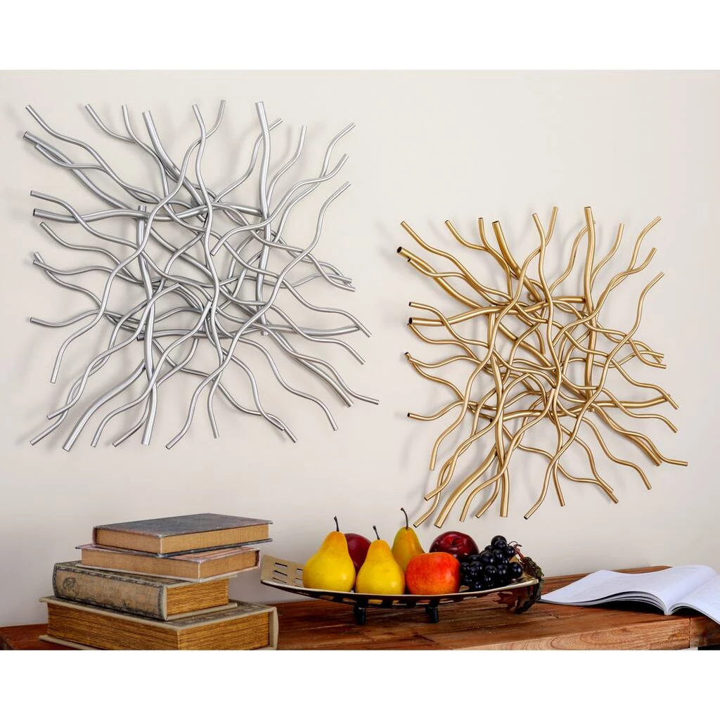 Best Pirce π― 20" Gold & Silver Metal Contemporary Abstract Wall Décor Set, 2ct. by Ivory and Iris π 3 Best Pirce π― 20" Gold & Silver Metal Contemporary Abstract Wall Décor Set, 2ct. by Ivory and Iris π - Image 3