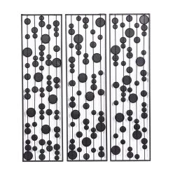 Flash Sale ✔️ 36" Black Metal Glam Abstract Panel Wall Décor Set, 3ct. by Ivory and Iris 🛒 -Cheap Ivory and Iris Store D370150S 5