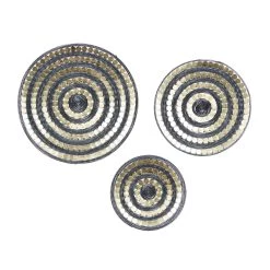 New 🧨 Black Spiral Metal Plate Contemporary Wall Décor Set, 21", 17" & 13" by Ivory and Iris ⌛