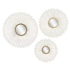 Budget ✔️ Gold Tin Glam Wall Mirror Décor Set, 18", 22" & 27" by Ivory and Iris 👍