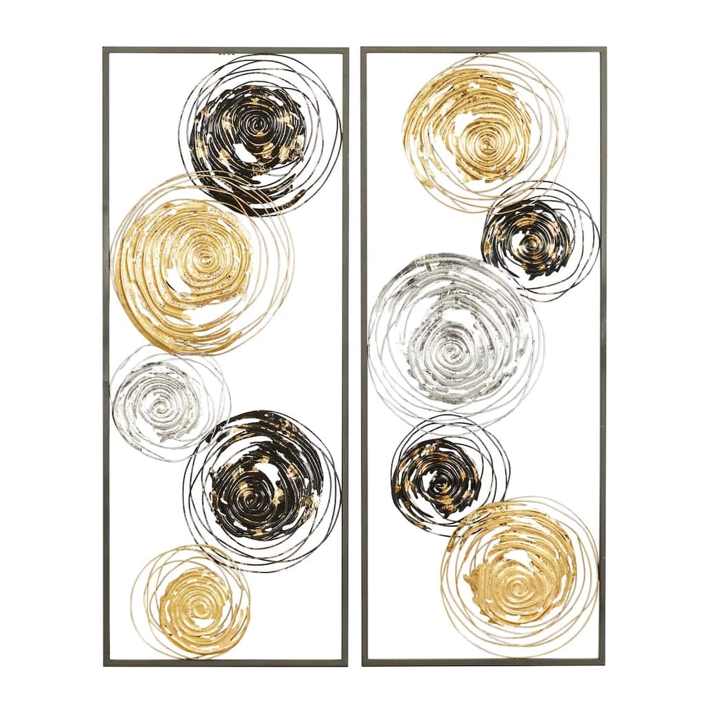 Deals π 36" Black, Gold & Silver Metal Contemporary Wall Décor Set, 2ct. by Ivory and Iris π 1 Deals π 36" Black, Gold & Silver Metal Contemporary Wall Décor Set, 2ct. by Ivory and Iris π