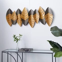 New 👍 Gold Iron Contemporary Wall Décor, 47" x 24" by Ivory and Iris 🧨 -Cheap Ivory and Iris Store D370164S 7