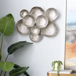 Hot Sale ⌛ Silver Aluminum Contemporary Wall Décor by Ivory and Iris 😀 -Cheap Ivory and Iris Store D370172S 7