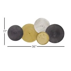 Hot Sale 😀 Gold, Silver & Gray Aluminum Wall Décor by Ivory and Iris ✨ -Cheap Ivory and Iris Store D370174S 8