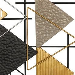 Promo ⌛ Black Metal Contemporary Wall Décor by Ivory and Iris 🔔 -Cheap Ivory and Iris Store D370180S 3