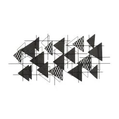 Promo ⌛ Black Metal Contemporary Wall Décor by Ivory and Iris 🔔 -Cheap Ivory and Iris Store D370180S 5