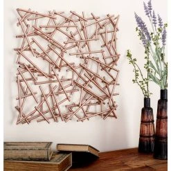 Outlet ❤️ Copper Metal Contemporary Abstract Wall Décor by Ivory and Iris 😀 -Cheap Ivory and Iris Store D370181S 6