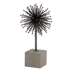 Best deal π 13" Dark Silver Metal & Concrete Industrial Starburst Sculpture by Ivory and Iris π