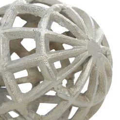 Brand new 😀 Silver Aluminum Industrial Geometric Orb Set by Ivory and Iris 🤩 -Cheap Ivory and Iris Store D370255S 6