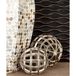 Brand new 😀 Silver Aluminum Industrial Geometric Orb Set by Ivory and Iris 🤩 -Cheap Ivory and Iris Store D370255S 8