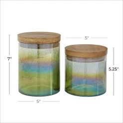 Best deal 😍 Rainbow Glass Coastal Decorative Jar Set by Ivory and Iris 🥰 -Cheap Ivory and Iris Store D372078S 6