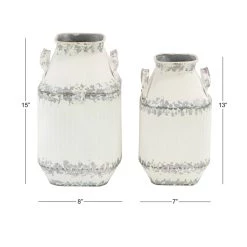 New 😉 White Metal Decorative Milk Can Set by Ivory and Iris 🔔 -Cheap Ivory and Iris Store D372083S 7