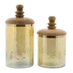 Best Pirce 🔔 Gold Glass Glam Decorative Jar Set by Ivory and Iris 🧨