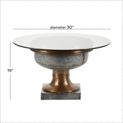 Outlet 💯 30" Gray Tempered Glass & Metal Coffee Table by Ivory and Iris ⭐ -Cheap Ivory and Iris Store D373701S 6