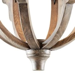 Hot Sale 😉 Brown Wood Rustic Candle Chandelier, 28" x 25" x 25" by Ivory and Iris 👏 -Cheap Ivory and Iris Store D374832S 4