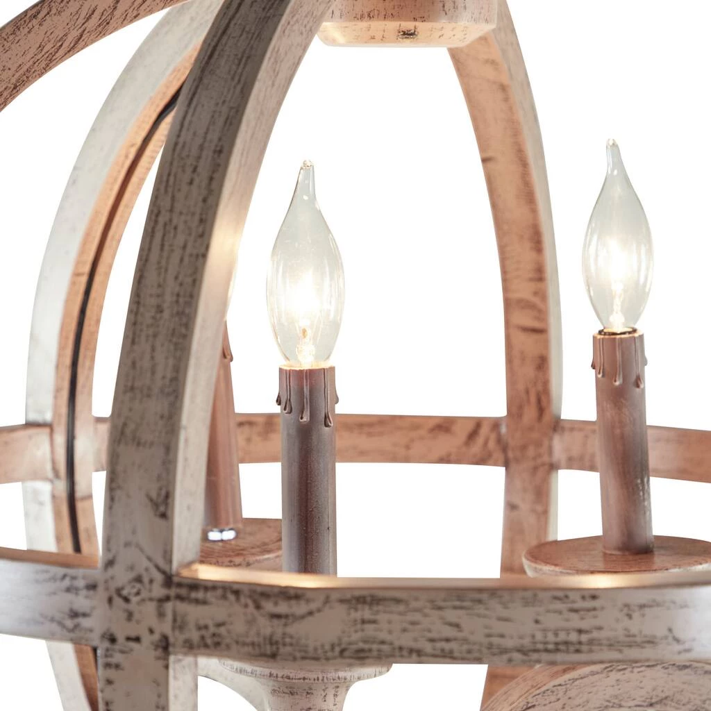 Promo ✔️ Gold Wood Rustic Caged Chandelier , 28" x 21" x 21" by Ivory and Iris 🥰 3 Promo ✔️ Gold Wood Rustic Caged Chandelier , 28" x 21" x 21" by Ivory and Iris 🥰 - Image 3