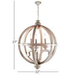 Promo ✔️ Gold Wood Rustic Caged Chandelier , 28" x 21" x 21" by Ivory and Iris 🥰 12 Promo ✔️ Gold Wood Rustic Caged Chandelier , 28" x 21" x 21" by Ivory and Iris 🥰 -Cheap Ivory and Iris Store D374835S 6