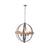 Wholesale 🧨 Black Iron Industrial Caged Chandelier , 29" x 26" x 26" by Ivory and Iris 🛒