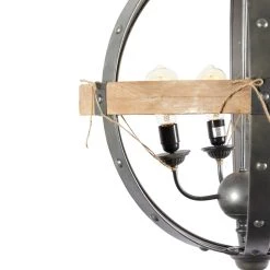 Wholesale 🧨 Black Iron Industrial Caged Chandelier , 29" x 26" x 26" by Ivory and Iris 🛒 -Cheap Ivory and Iris Store D374838S 4