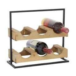 Deals 🔥 14" Brown Wood Farmhouse Wine Holder by Ivory and Iris ⌛