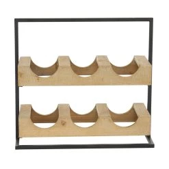 Deals 🔥 14" Brown Wood Farmhouse Wine Holder by Ivory and Iris ⌛ -Cheap Ivory and Iris Store D396012S 3