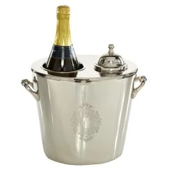 Best deal ✨ 11" Silver Metal Traditional Wine Holder Cooler by Ivory and Iris 👏