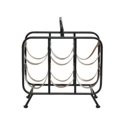 Promo ✔️ 16" Black Metal Contemporary Wine Rack by Ivory and Iris 💯 -Cheap Ivory and Iris Store D396018S 7