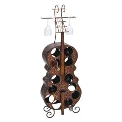 Best Sale 🌟 47" Brass Metal Traditional Wine Holder Rack by Ivory and Iris 💯