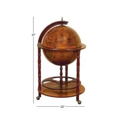 New 🔥 37" Brown Rustic Wine Bar Globe by Ivory and Iris 👍 -Cheap Ivory and Iris Store D396043S 6