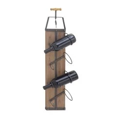 Cheap 👍 32" Brown Wood Industrial Wine Rack by Ivory and Iris 👍