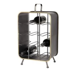 New 🧨 21" Black Metal Industrial Wine Rack by Ivory and Iris 💯